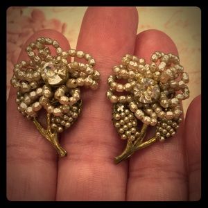 Vintage Miriam Haskell Flower Earrings